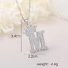 Copper Micro-Inlaid Zircon Crown Letter Pendant Necklace - Hip-Hop Silver Fashion