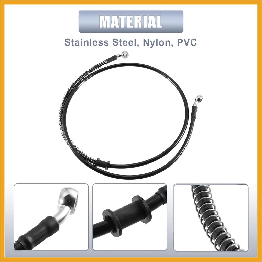 140cm AN3 M10 Car Hydraulic Brake Line Oil Hose Pipe Fitting 28° 28° Stainless Steel for Car Motorcycle Dirt Racing Bike Black Replacement