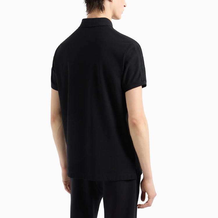 Emporio Armani Solid Color Embroidered Logo Strap Short Sleeve Polo Shirt Men tops Black 6D1F81-1JCYZ-0999