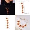 Autumn Red Maple Leaf Necklace For Women Men With Alloy Pendant And O Link Chain