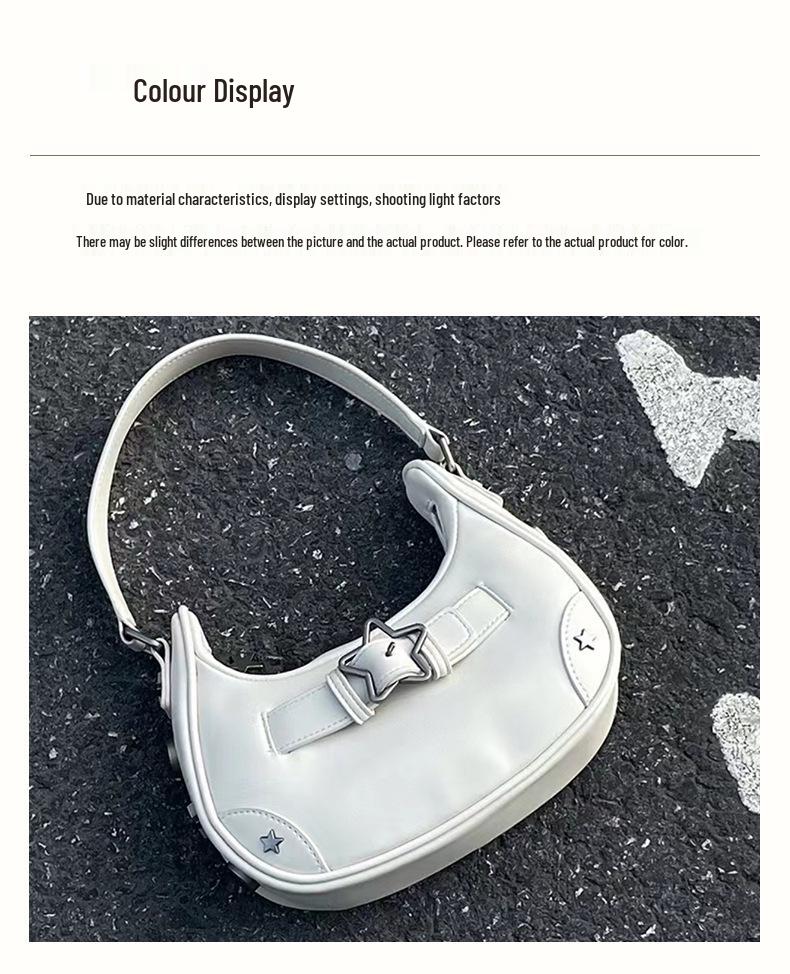 2025 Spring/Summer Spicy Girl Y2K Retro Denim Underarm Baguette Bag