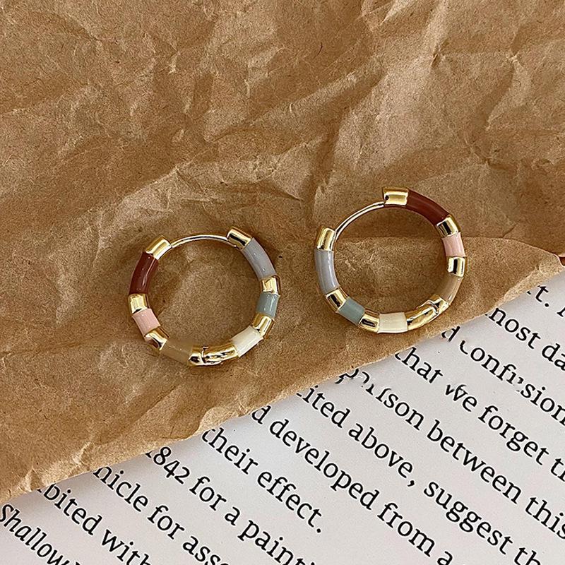 Introducing "Suddenly This Summer: Colorful Enamel Drop Earrings 2024!" French Retro Clip-On Studs - High-End Chic for Women.
