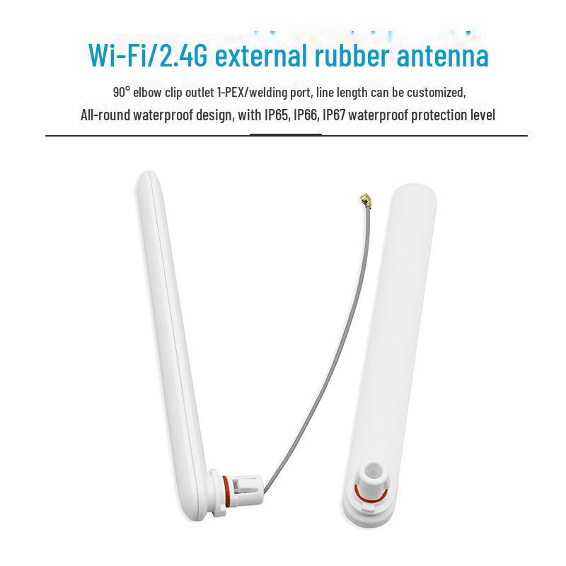 2.4G 3DB Omnidirectional WiFi Antenna, Snap-On/Glue Stick, Folding, IPEX/Welding Interface