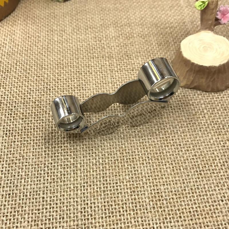 Twin Lens 10X 20X Jewelry Magnifiers Pocket Magnifying Glass Folding Loupe Tool for Diamond Gems Stones Stamps Coins Watches