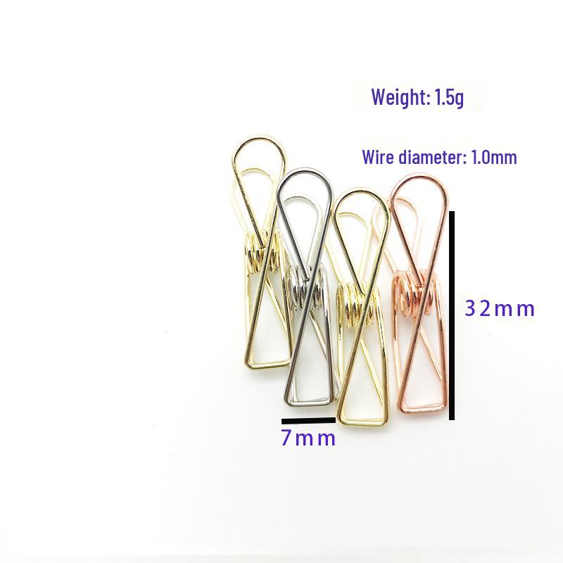 

Rose Gold Mini Fish Tail Metal Snack Clip 32*7*1.0 mm серебряный