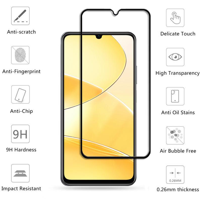 Full Cover Glass For Realme C51 Tempered Glass For Realme C51 Screen Protector Protective Phone Lens Film For Realme C51