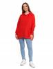 Women's Sweatshirt with Hood Cotton Fashionable Oversize Soft MORAJ M RED