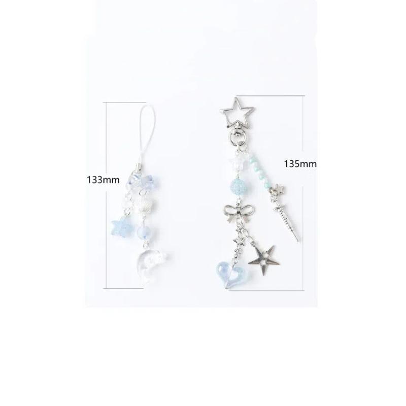 Cute Dolphin Pearls Pendant Keychain Beaded Mobile Phone Chain Sweet Exquisite Backpack Decoration Accessories Gifts