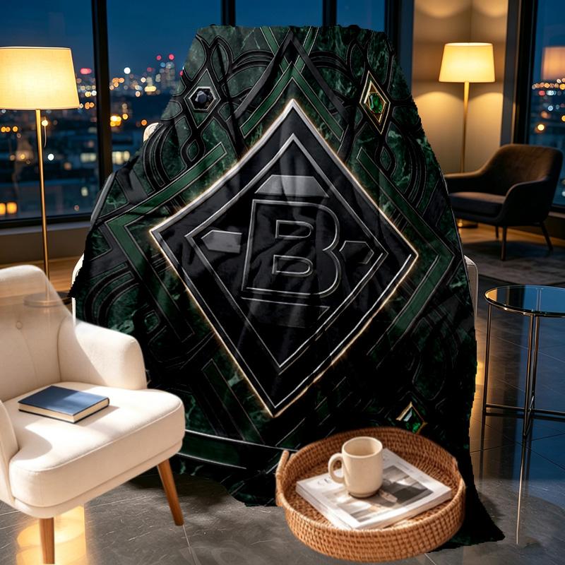 Borussia Mönchengladbach Print Decke - Weich & Bequem, für Schlafzimmer, Reisen, Sofa, Heimdekoration - Geburtstags-Weihnachtsgeschenk für Freund