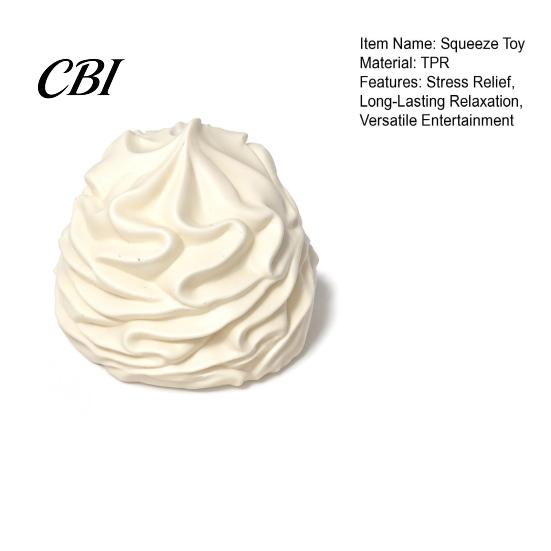 Portable Stress Reliever White Cream Squeeze Ball, Palm Kneading Toy, Soft Texture Decompression Safe Relief Toy for Adults Kids, TPR Fidget