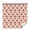 Christmas Damask Wallpaper Cream and Red 50x1000
