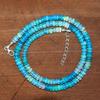Paraiba Fire Opal Gemstone Smooth Beaded Necklace, Natural Opal Delicate Necklace, Minimalist Necklace, Birthstone Necklace, Gift for Her