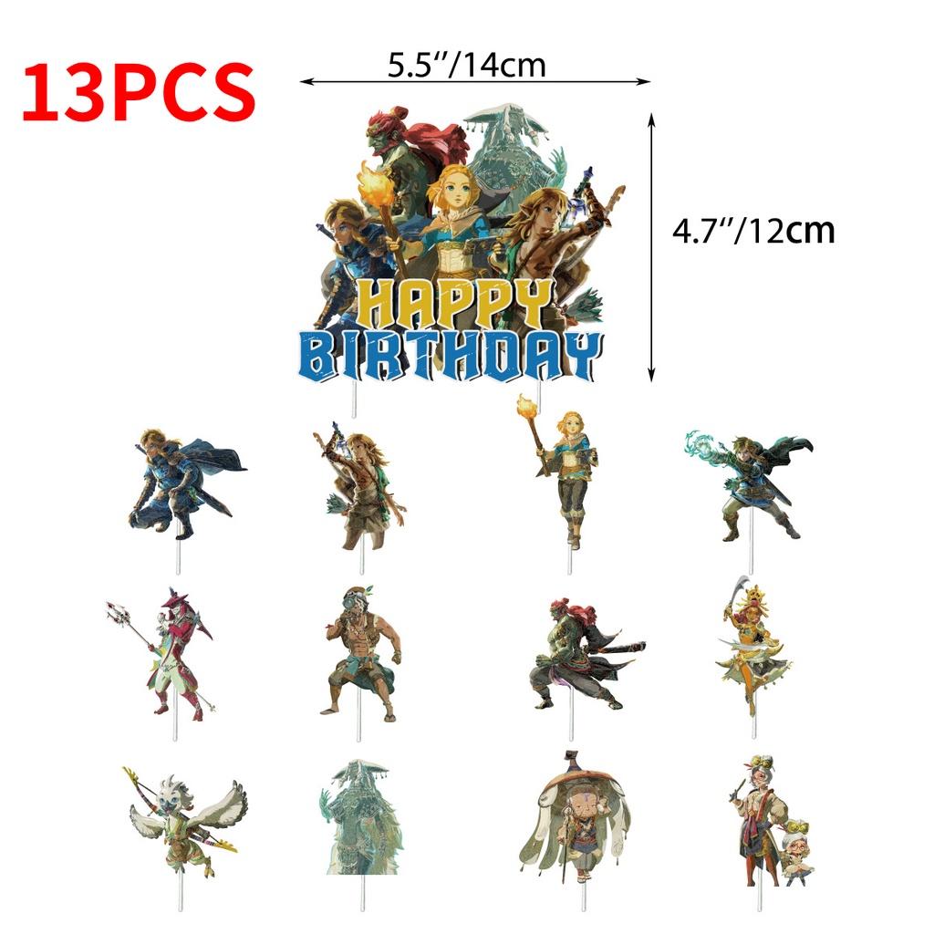 Zelda Spiel Themen Geburtstagsparty Dekorationsset Mit Bannern, Kuchenaufsätzen Und Luftballons Sternenhimmel Marke