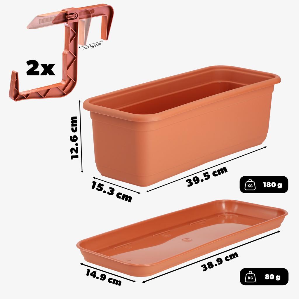 KADAX Balkonový truhlík Květináč s úchyty