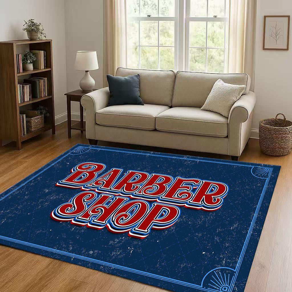 2026 New Retro Barber Shop Symbol Sign Living Room Non Slip Area Rug Carpet for Bedroom Playroom Sofa,Home Decor Doormat Gift