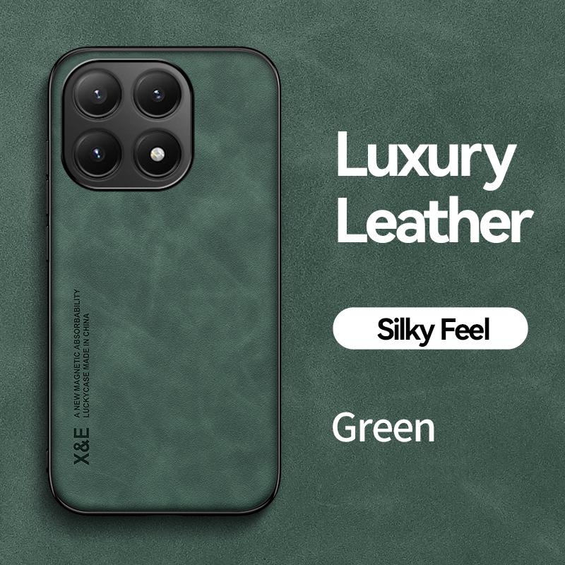 KEYSION Luxury Retro PU Leather Phone Case for Xiaomi 15T Pro Soft Silicone+PC Shockproof Phone Back Cover for Xiaomi 15T 15TPro