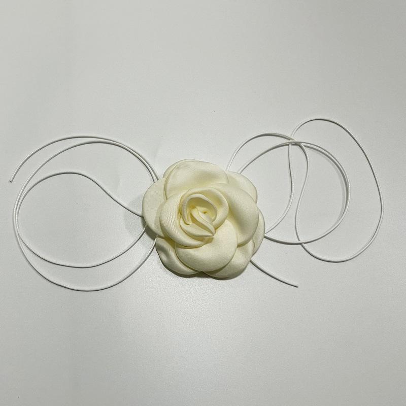 Personalized Handmade Rose Necklace, Creative Long Diy Flannel Choker Necklace