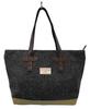 [nature Et Evoluer] Harris X Paraffin Canvas Horizontal Tote Bag with Leather Accessory and Top Zipper (WG2422-CGY)