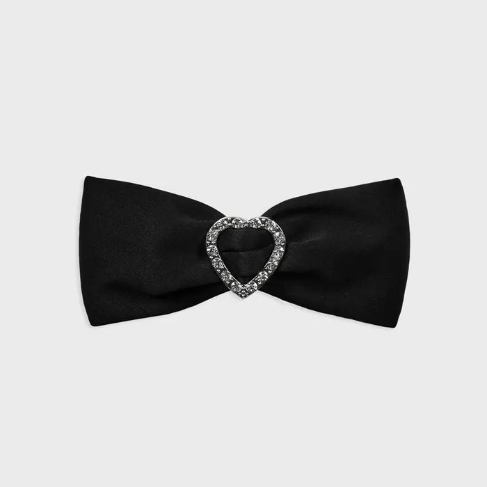 heart jewel ribbon hair pin