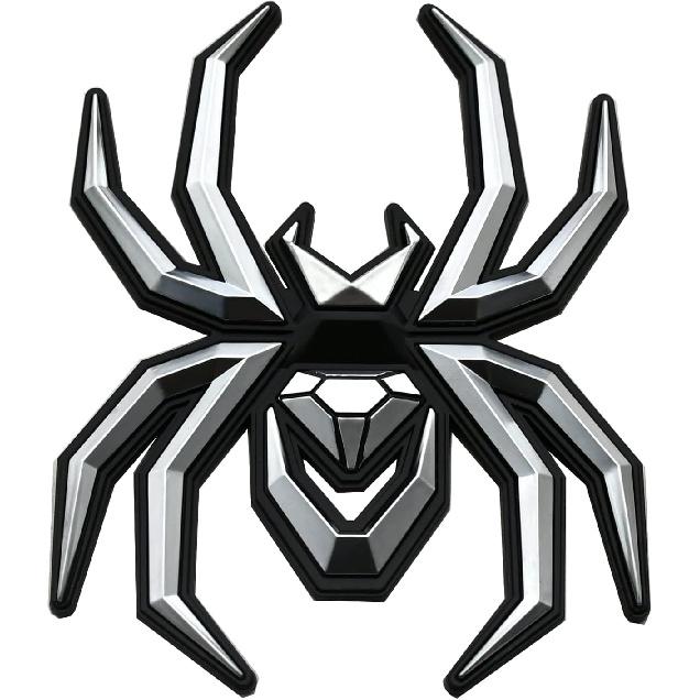 1pc  New Spider Emblems 3D Fender Rear Door Badges Sticker Replacement for F-150 Silverado Sierra RAM Black Widow Edition (Chrome)
