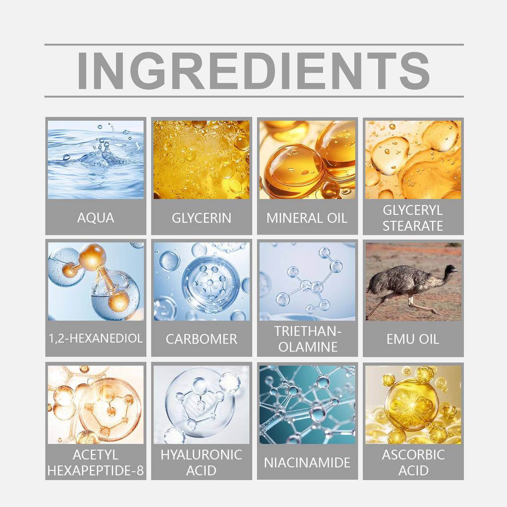 Emu Oil -Wrinkle Firming Revitalizing Cream Smoothing Lines, Brightening Deep Moisturizing And Enhancing Elasticity Skin Care Cream.