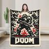 Doom Slayer Gaming Blanket  Warm Fashion Plush Throw Blanket For Couch Chair Sofa Bed Camping Flannel Bedspread Bed Cover