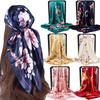 New Fashion Silk Square Scarf For Women Hair Band Soft Neckerchief Vintage Hijab Flower Print Headscarf Female Pashmina Bandana