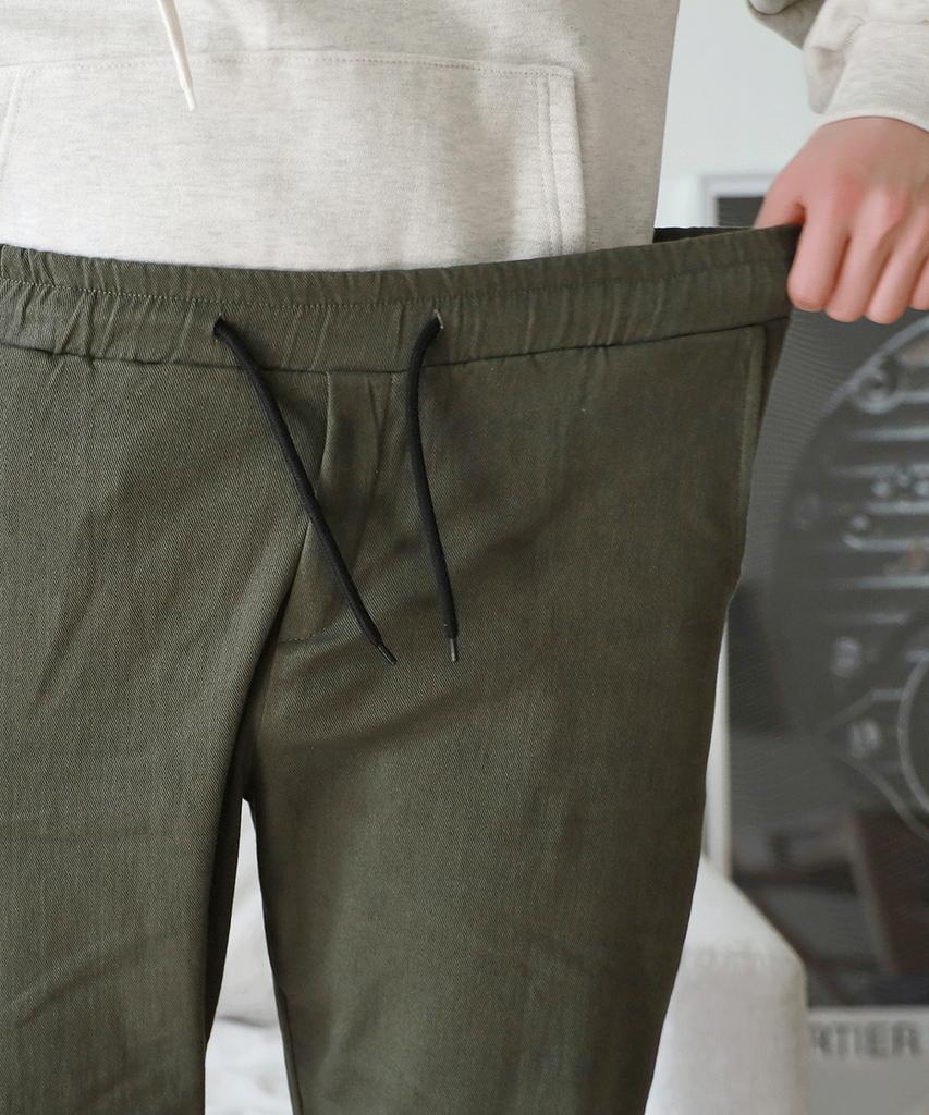 Jikeulib Brushed Fleece String Elastic Waist Spandex Straight Cotton Pants
