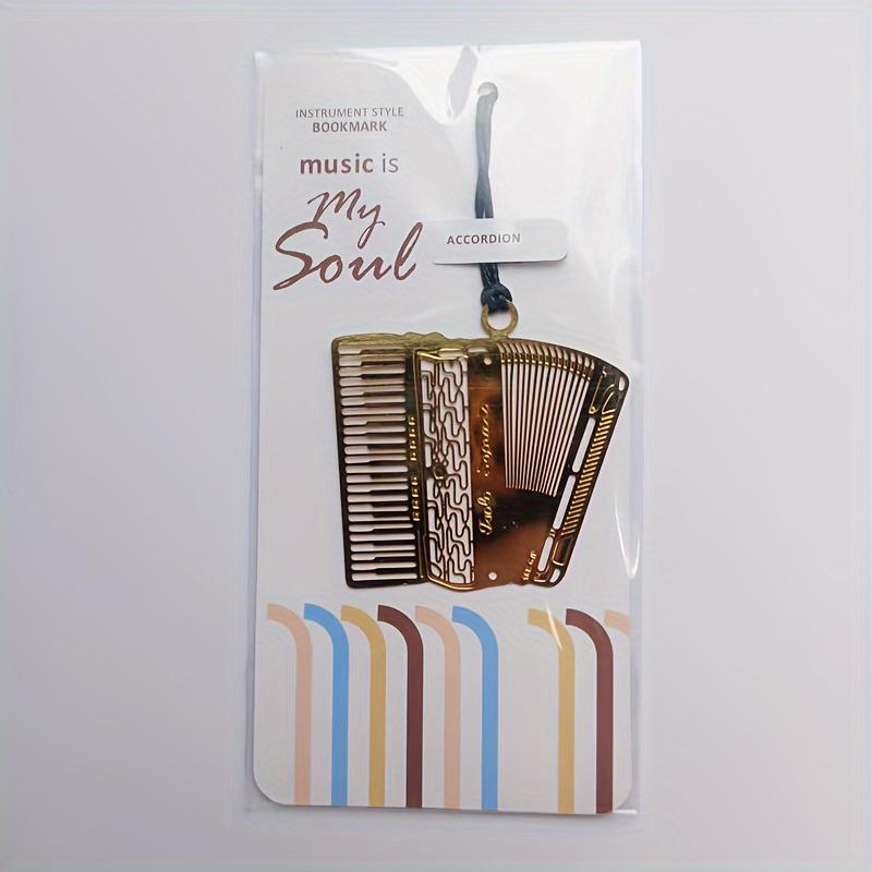 

1 шт. Металлическая закладка в музыкальном стиле - Уникальный дизайн инструмента для любителей книг и музыки, Доступны варианты: фортепиано, гитара, орган, арфа, скрипка, труба