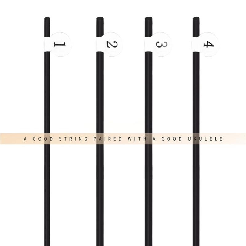 Nylon Ukulele Strings Tuning Replacement 4 Pack 4 Strings for Musical Instruments Easy for Beginners Easy on Fingertips