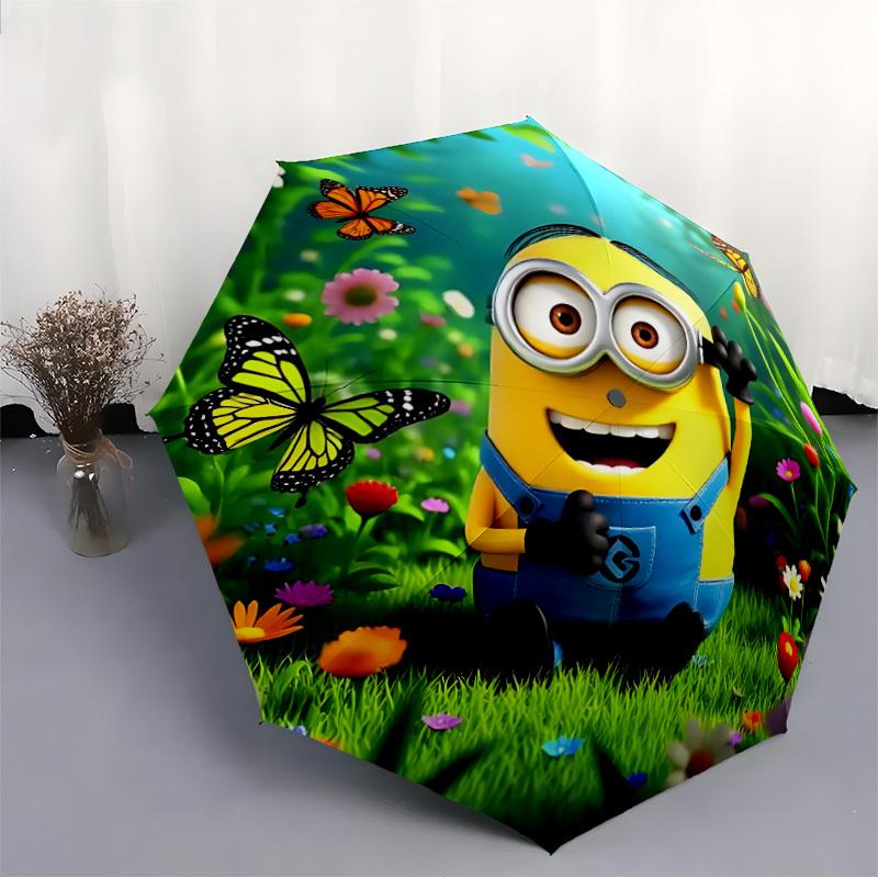 1pc Minion Automatic Open/Close Umbrella - All-Season Portable Umbrella for Women/Men Yy251213087