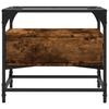 Tavolino con Piano in Vetro Finitura Rovere Affumicato 50x50x45 cm Acciaio