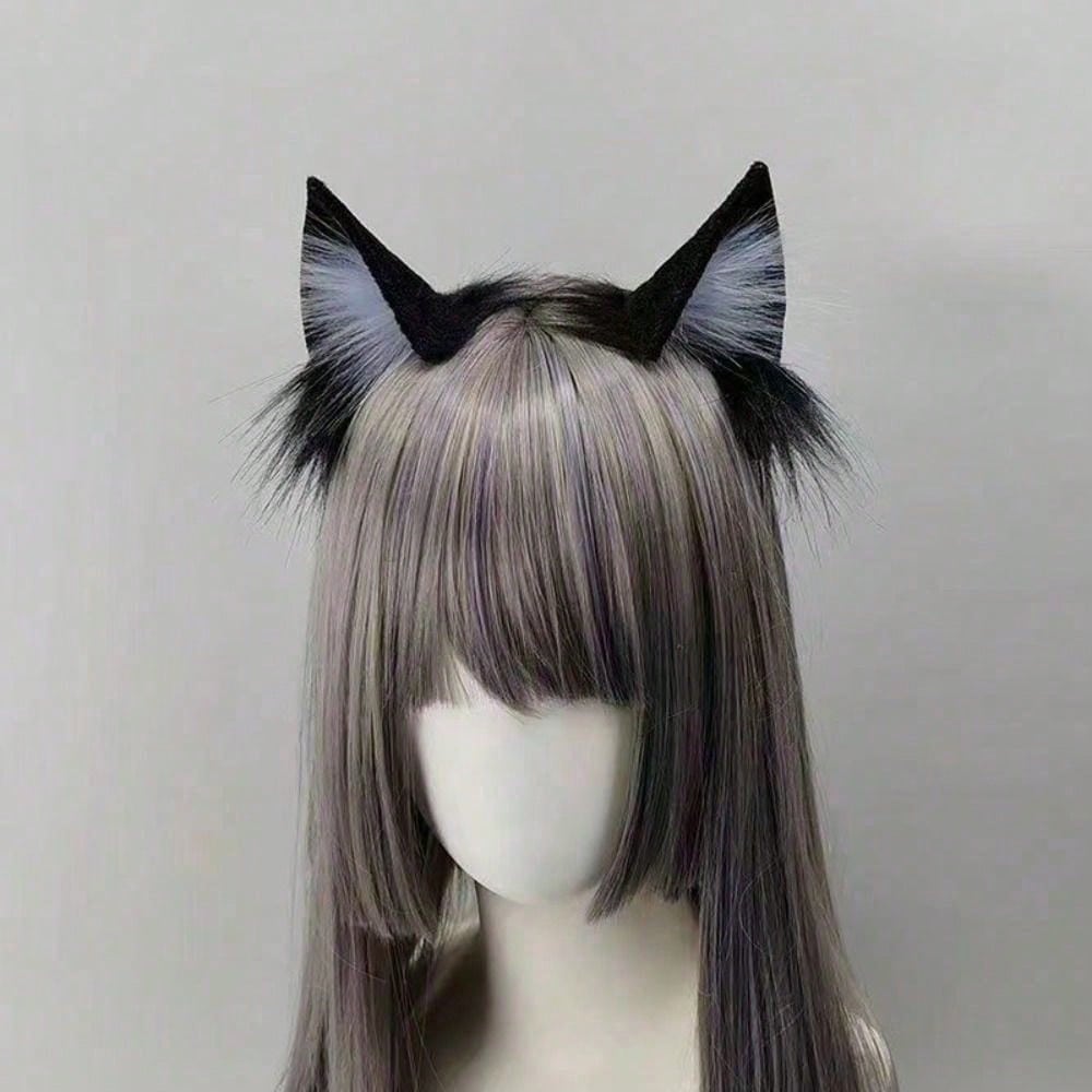 Čelenka do plyšových kočičích uší Dámská Cosplay stuha do vlasů Legrační roztomilá vlasová obruče Lolita