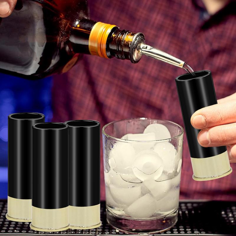 4 Stück/Set Plastik 12 Gauge Schnapsglas kreatives Bar Wasser Wein Glas Party Trinkgeschirr Schnapsgläser Tolles Geschenk für Papa Und Bruder