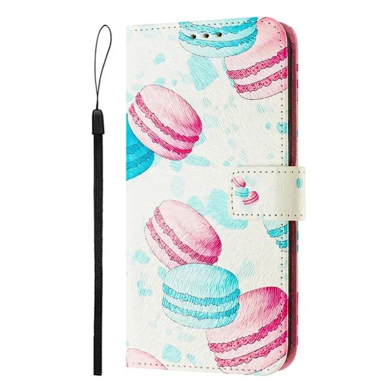 A22 Leather Phone Case For Samsung Galaxy A22 A32 A12 A42 A52 4G A72 A52s 5G Flip Cover Wallet Magnetic Painted Cases Cat Flower