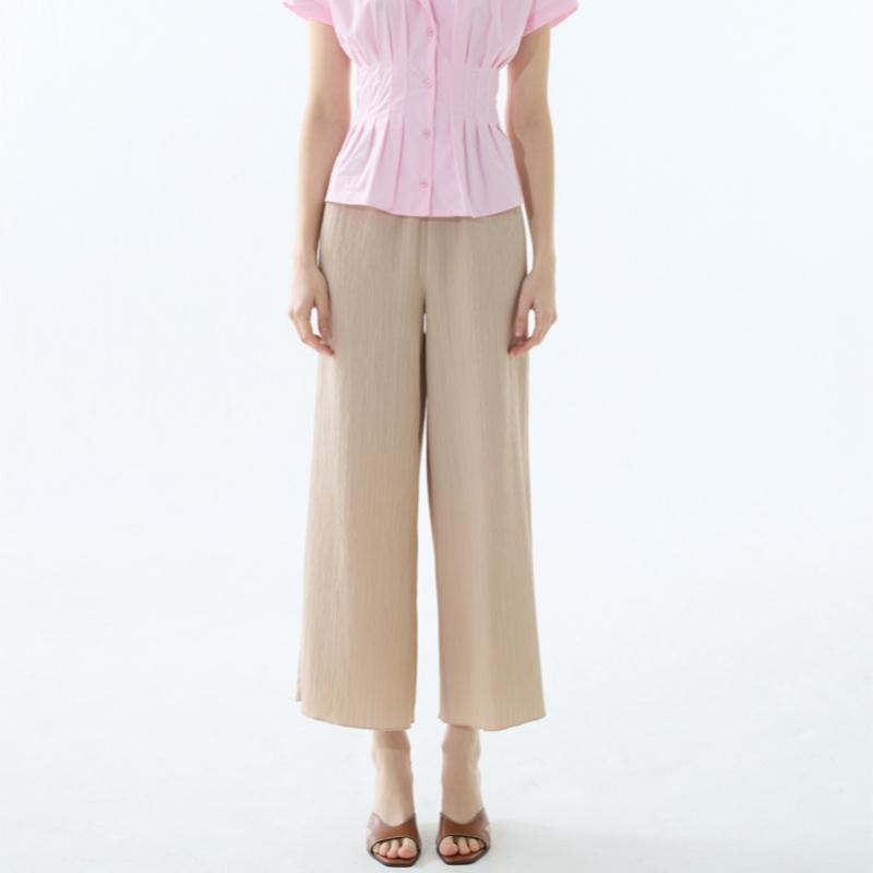 Baiyu Women S Crinkle Wide pantS Set Gcww