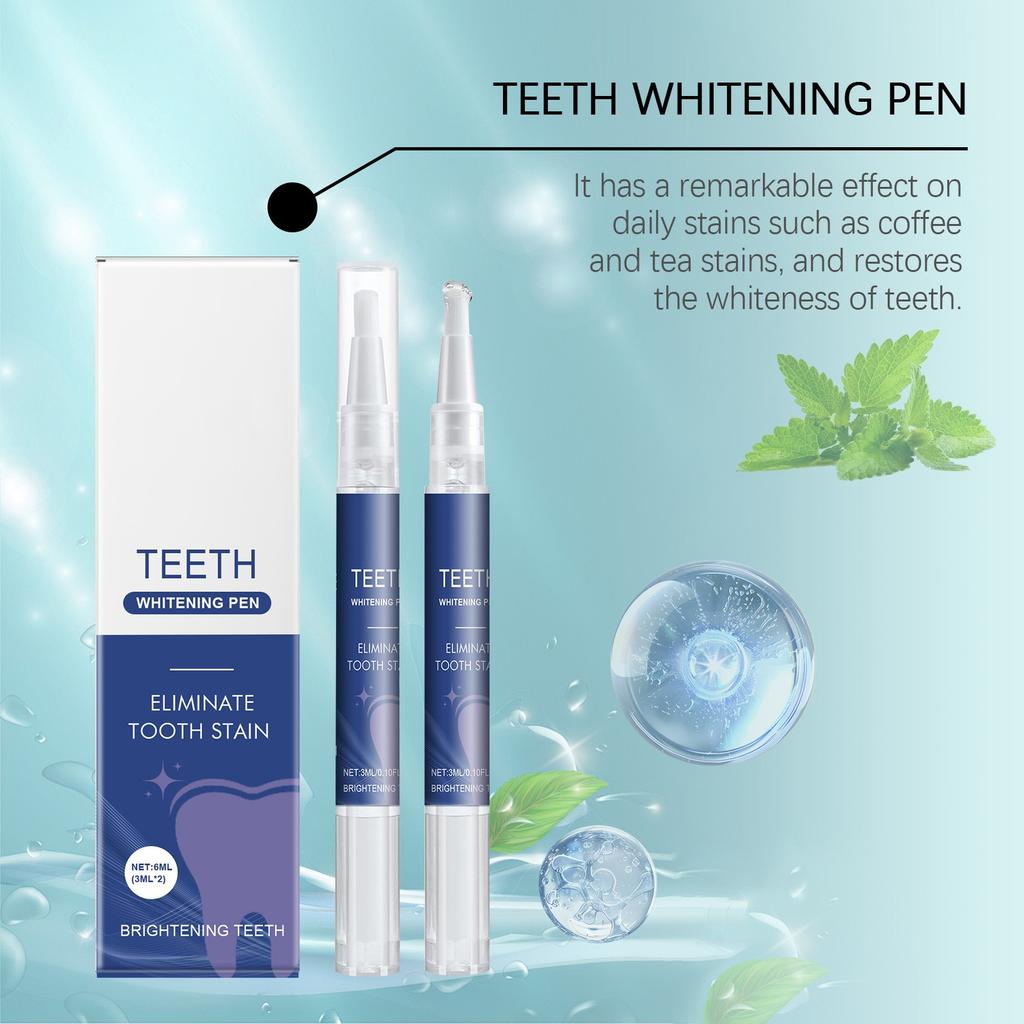 Lot de 2 stylos de blanchiment des dents. Stylos de blanchiment des dents. Stylo de nettoyage blanchissant efficace pour les dents, plus beau. 3 ml x 2,1 pièces.