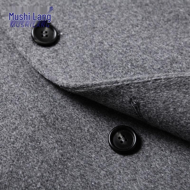 MUSHILANG Men's Wool Blend Long Business Casual Overcoat with Duck Down Liner