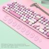 Wireless Keyboard Mouse Set Rose Pink 2.4G retro Cute Key  Girls High-Value