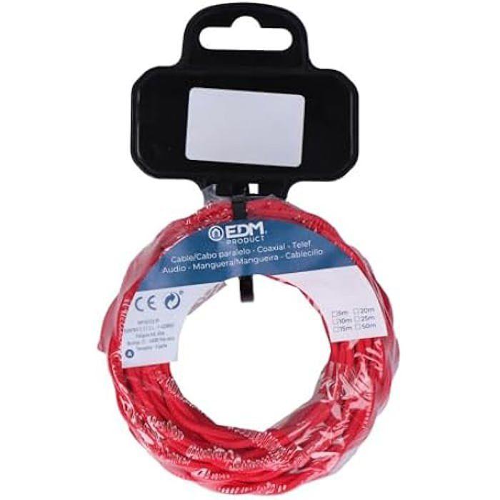Câbles Électriques - EDM - Tressé - Rouge - Intérieur - Vendu À L'unité
