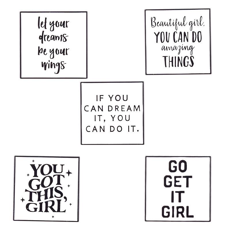 Stylish Geometric Alloy Pin Badge For Men And Women Featuring Go Det T Girl