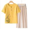 Elderly Women's Summer 2026 Short Sleeve Loose T-Shirt Two-Piece Set