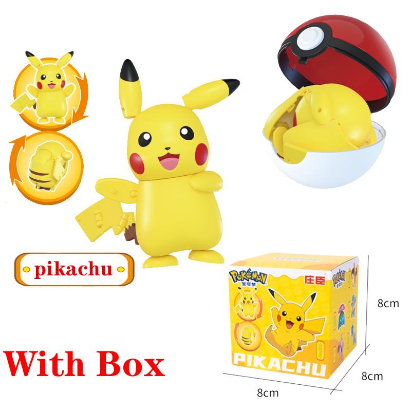 New Pok é mon Pok é Ball Transformation Ball Pikachu Charmander Eevee PVC Model Parent Child Interactive Toy Birthday Gift toys