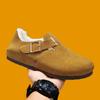 2025 Winter Cotton Warm Closed-Toe Birken Cork Slippers for Men & Women
