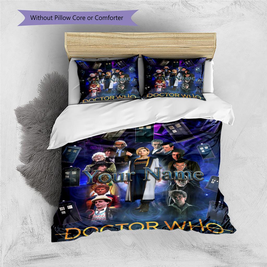 Custom Name Time Adventures Bedding,Quilt Set Quilt Cover Pillowcase Home Birthday Gift (1 * duvet cover + 2 * pillowcase, without core)