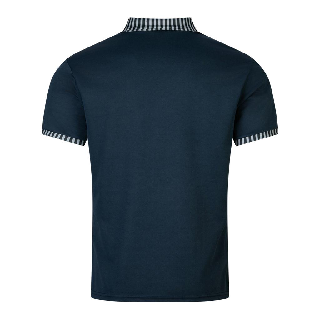 New men's casual POLO shirt pockets buttons long placket lapel striped matching colour splicing T-shirt tops