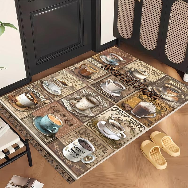Cozy Coffee (14) Personalized Name Office Carpet Stylish Decor for Living Room Bedroom Kitchen