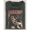Men's Dennis Brown/230G Washed T-Shirt/Heavyweight Retro Music Tee with Iconic Portrait & Signature Print/Suitable for Concerts, Casual Wear