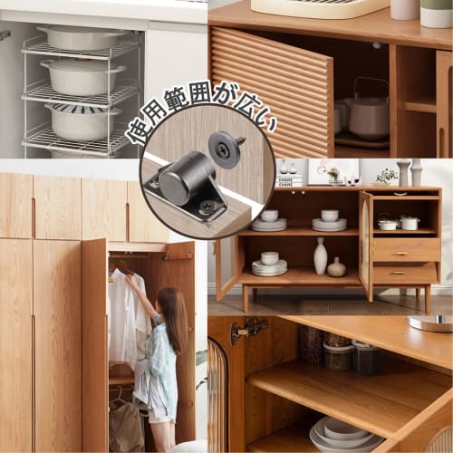 WHECHE Magnetic Catches, Strong Magnetic Latch, Small Zinc Alloy Door Stop with Screws, Gunmetal Color, for Closets, Furniture Doors, Cupboards, and D