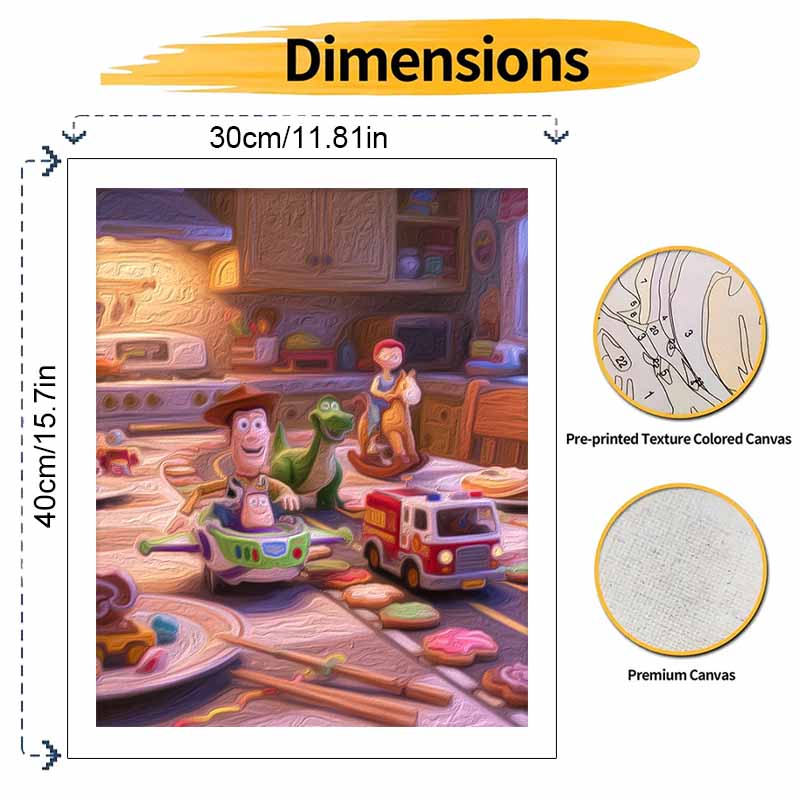 Disney Digital Oil Painting Art Kit Toy Story Characters Handmade Coloring Painting Home Decor